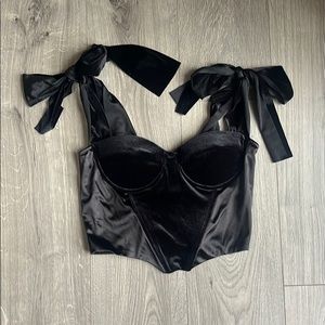 NEW black petal and pup corset